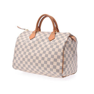 Louis Vuitton White Speedy Azur Handbag Leather